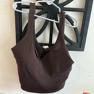 Size large, brown crop top/sports bra